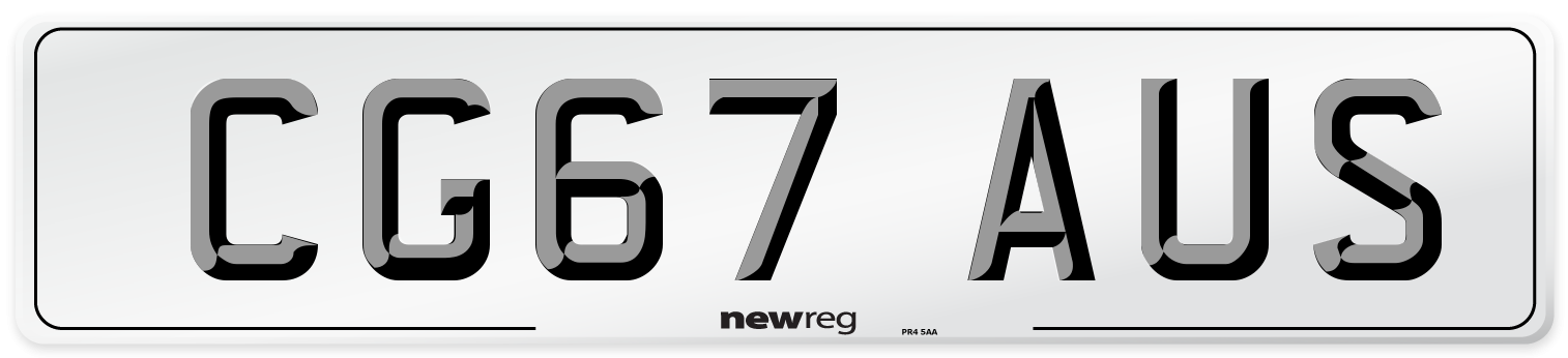 CG67 AUS Number Plate from New Reg